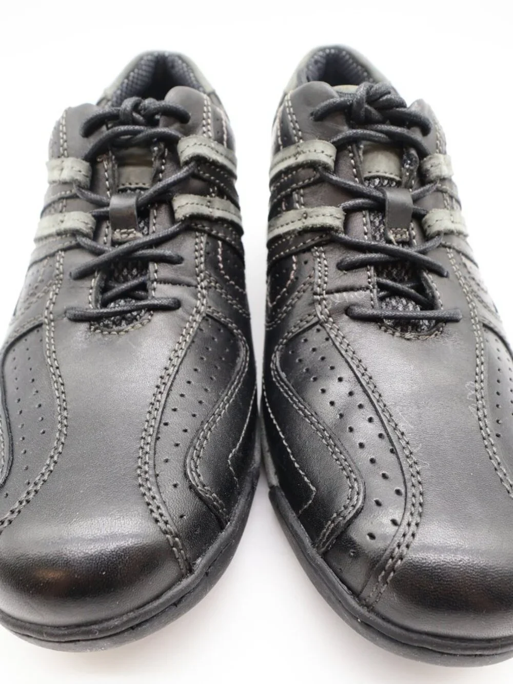 Hush Puppies Integrate Shoes Mens 9 Black Leather Comfort Walking H101169 NOS
